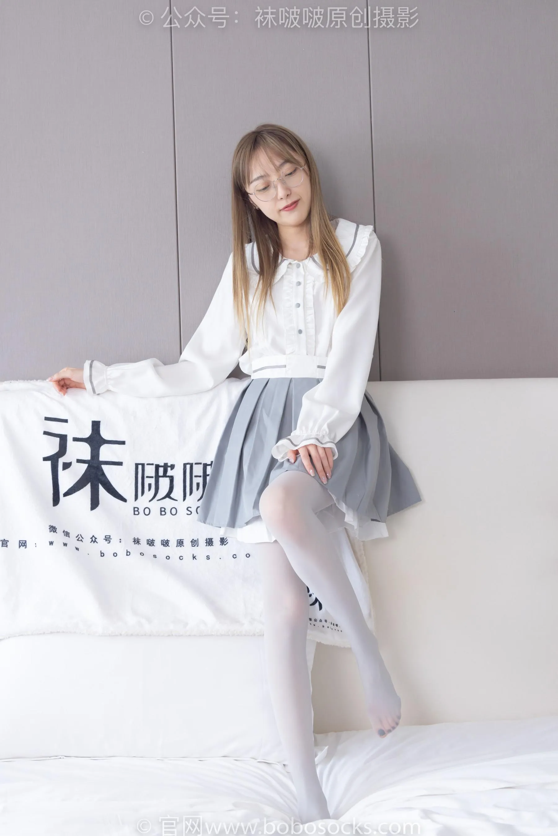 [BoBoSocks袜啵啵]NO.213 稚予-黑皮鞋、厚灰丝 [87P]插图5